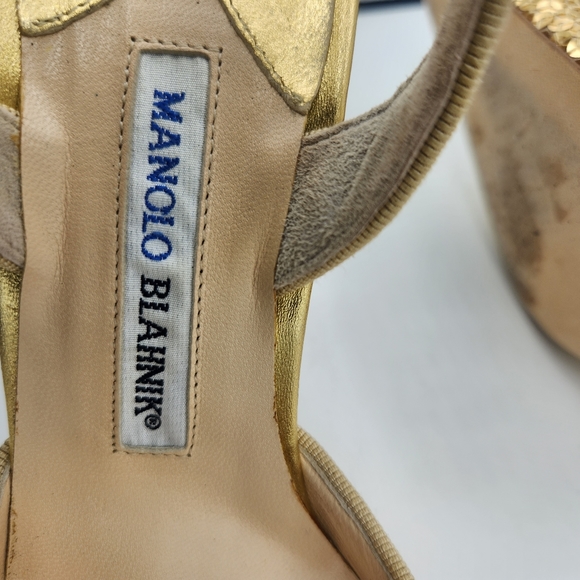 Manolo Blahnik sequined sling back heel - Picture 8 of 8